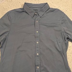 Rhone Classic Fit Commuter Dress Shirt - Blue - Size XL